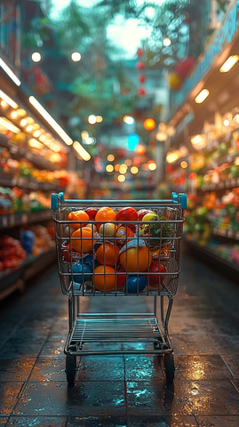 新年购物车商品布置