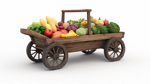 卡通蔬菜手推车