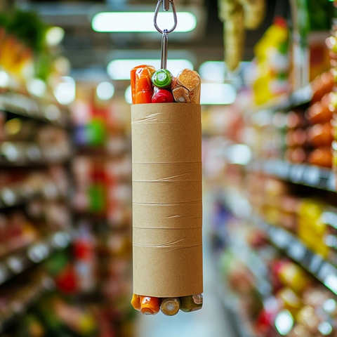 纸卡包装圆柱产品挂架展示