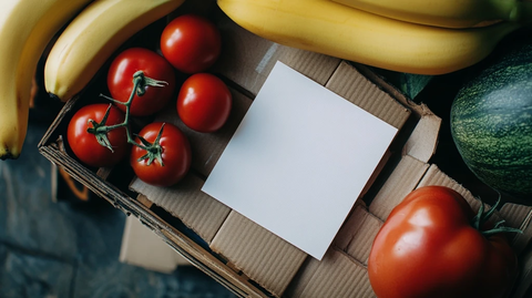 番茄香蕉空白卡片摆拍