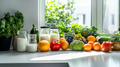 白水果蔬菜牛奶