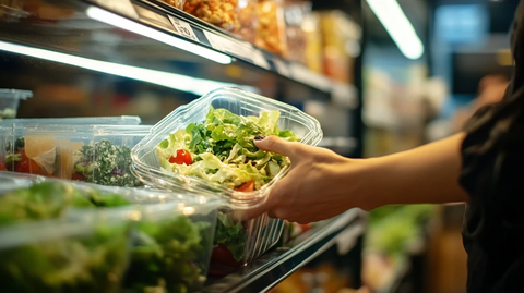 便利店顾客拿取沙拉盒