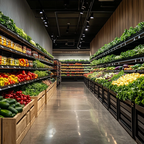 蔬菜陈列木质货架展示