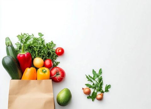 蔬菜水果纸袋平铺图