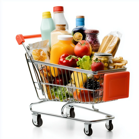 食品杂货购物车展示