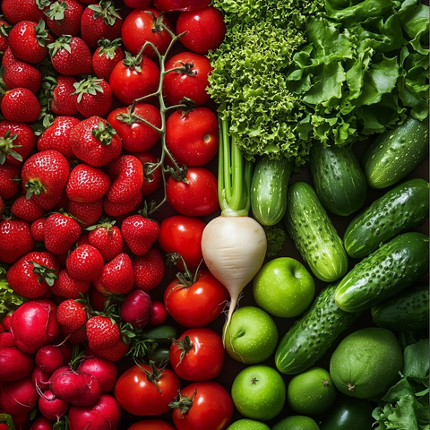 红绿蔬果交融展示