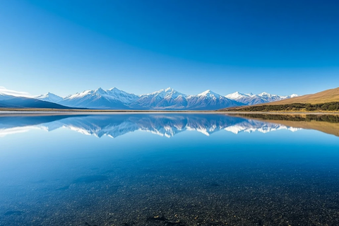 湖水山影自然风光