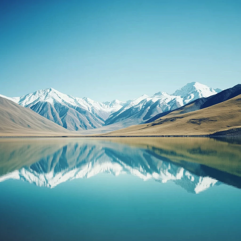 山间湖泊自然景观