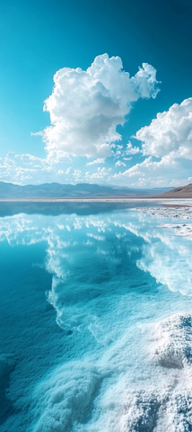 湖水蓝天盐湖风光