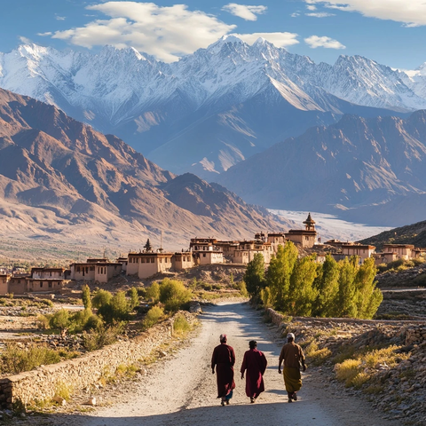 当地人步行风景背景
