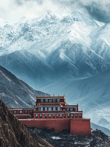 雪山日出金山映辉