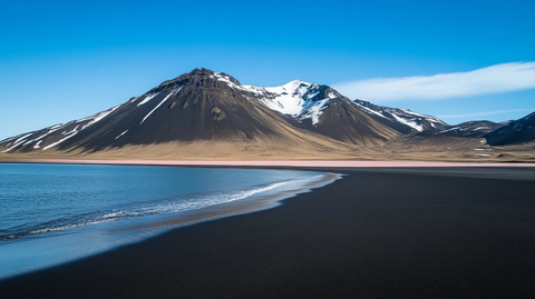 雪山沙滩粉色地毯
