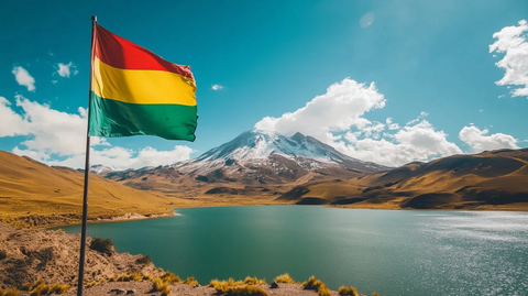 玻利维亚旗帜飘扬场景