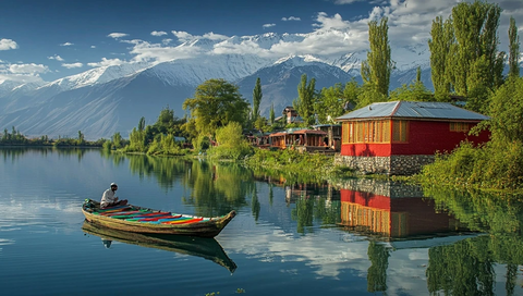 木船山水倒影红屋