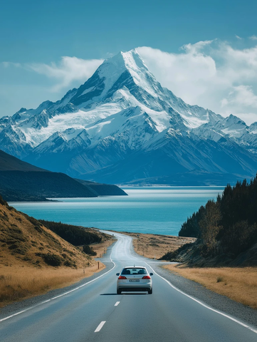 海边公路汽车行驶