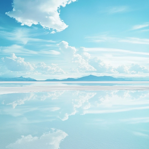 盐湖天空倒影
