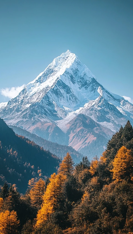 雪峰日出晴空万里