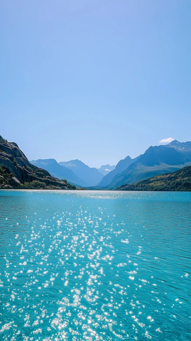 无边泳池与山脉湖泊