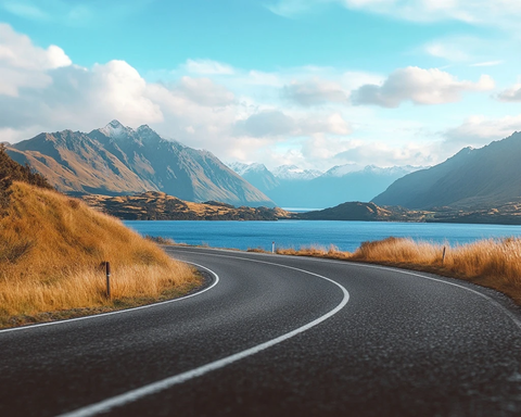 山路弯弯湖水静