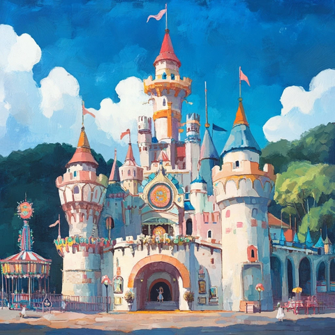 童话风格城堡建筑全景