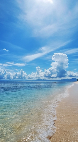 蓝天白云海水沙滩