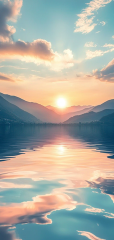 日出山水静谧新开始