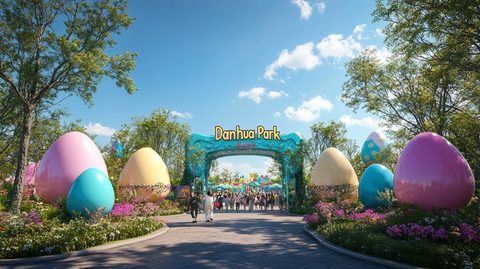 彩蛋雕塑公园入口