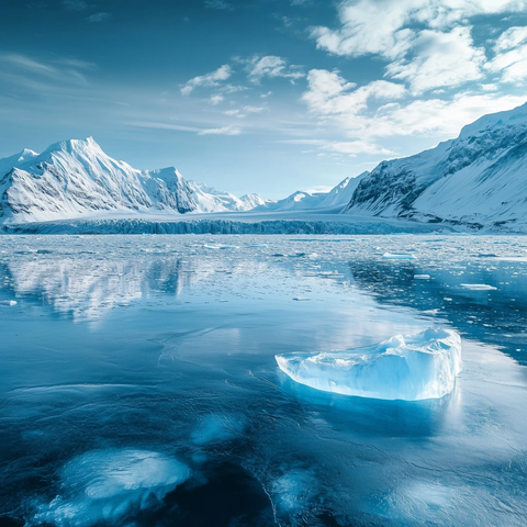冰面背景与冰山远景