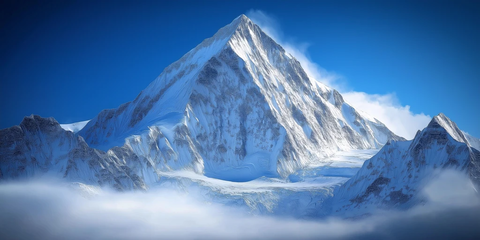 雪峰冰川阳光阴影