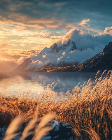 冰雪覆盖的静谧山脉