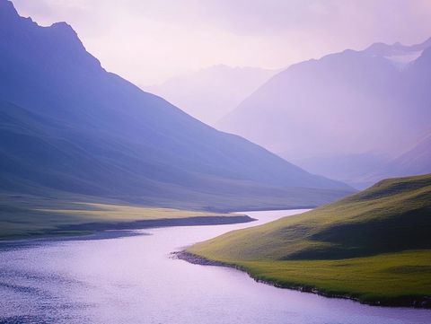 宁静山水细节丰富