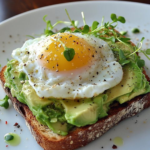 牛油果吐司配水煮蛋