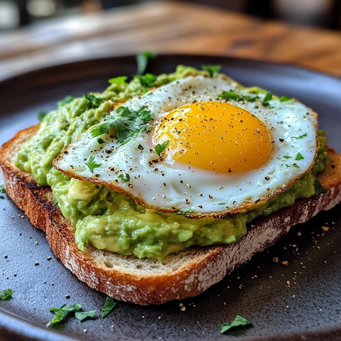 脆皮面包配牛油果煎蛋