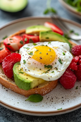早餐吐司搭配溏心蛋