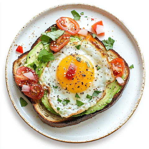 圆盘上的牛油果吐司