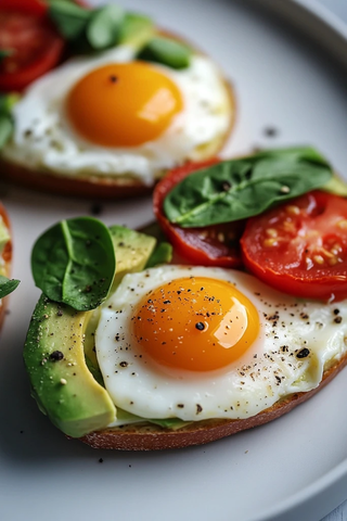 鸡蛋菠菜番茄芝士
