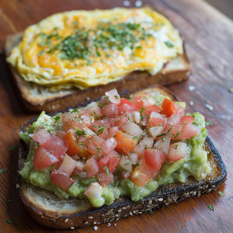 牛油果吐司双拼配煎蛋