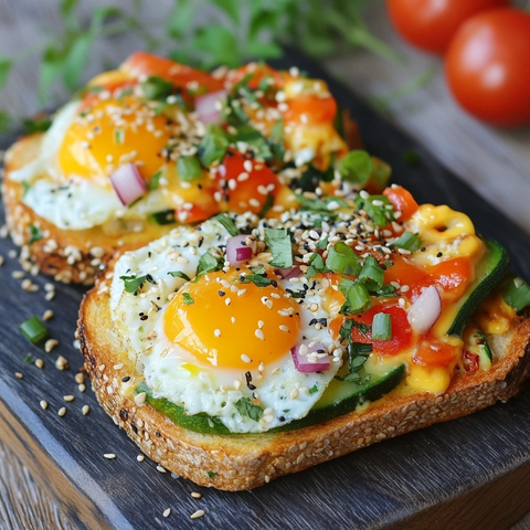 蛋蔬拌菜烤面包片