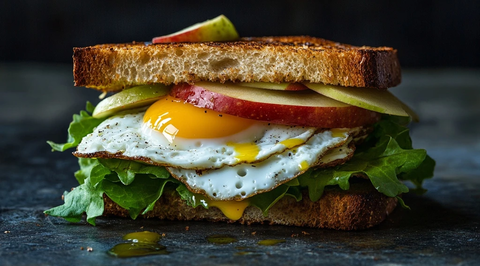 生菜苹果鸡蛋三明治