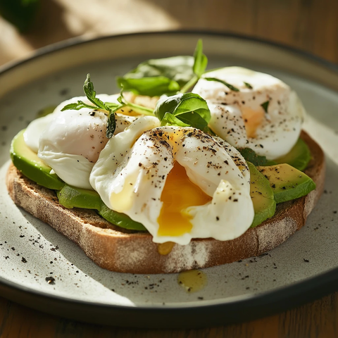 水煮蛋牛油果配面包