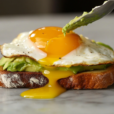 牛油果吐司上打散鸡蛋