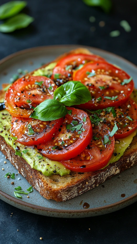 牛油果吐司配番茄罗勒