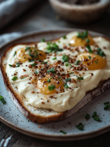 松露蛋黄酱配蛤蜊珍珠葱面包