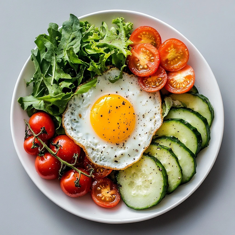 鸡蛋牛油果沙拉早餐