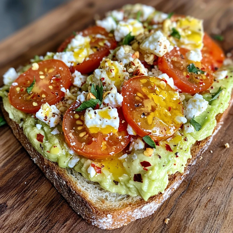 牛油果羊乳酪番茄吐司
