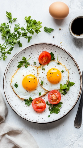 新鲜鸡蛋早餐特写