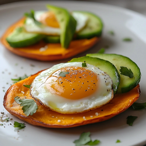 甘薯吐司配牛油果流心蛋
