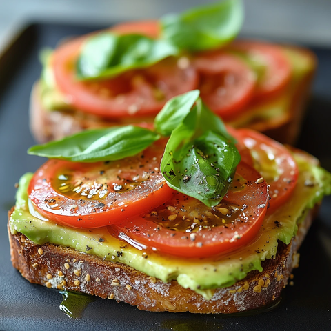 牛油果番茄吐司特写