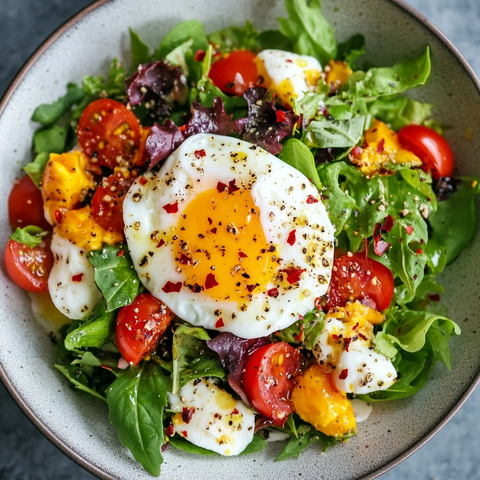 早餐沙拉搭配溏心蛋