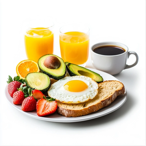 煎蛋面包牛油果草莓